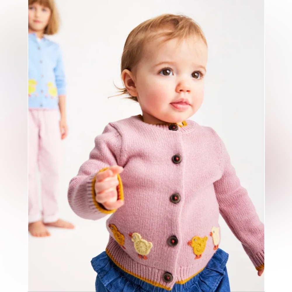 Baby Boden Pink and Yellow Knit Sweater
